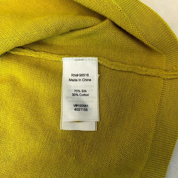 Coldwater Creek Sweater Women's Green Cardigan Size 18/1X Silk Blend Button Up - Picture 8 of 8